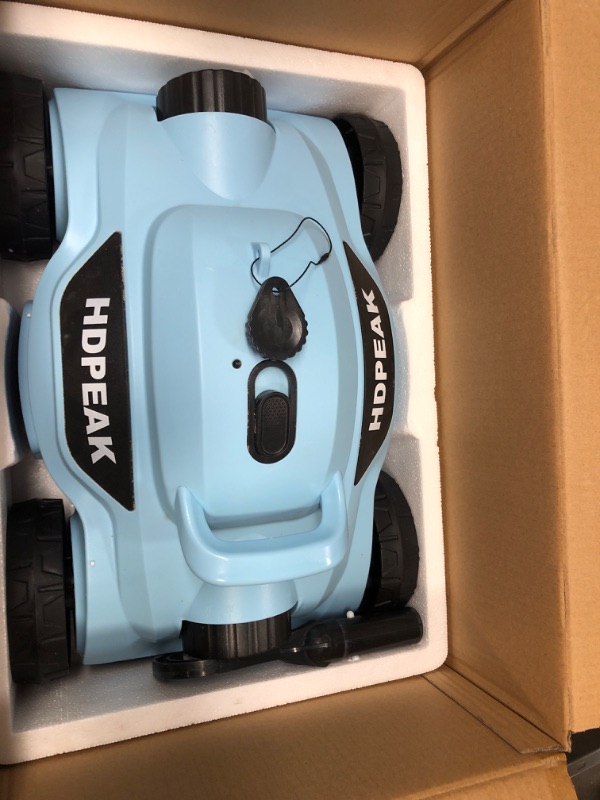 Photo 2 of Cordless Robotic Pool Cleaner, HDPEAK Pool Vacuum Lasts 110 Mins, Auto-Parking, Rechargeable, Automatic Cordless Pool Vacuum Ideal for Above/In-Ground Pools Up to 50 feet, Blue