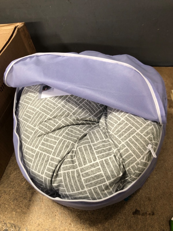 Photo 2 of Boppy Cuddle Pregnancy Pillow with Removable, Breathable Cover | Gray Basket Weave | Plush Contoured Support | Prenatal and Postnatal Positioning