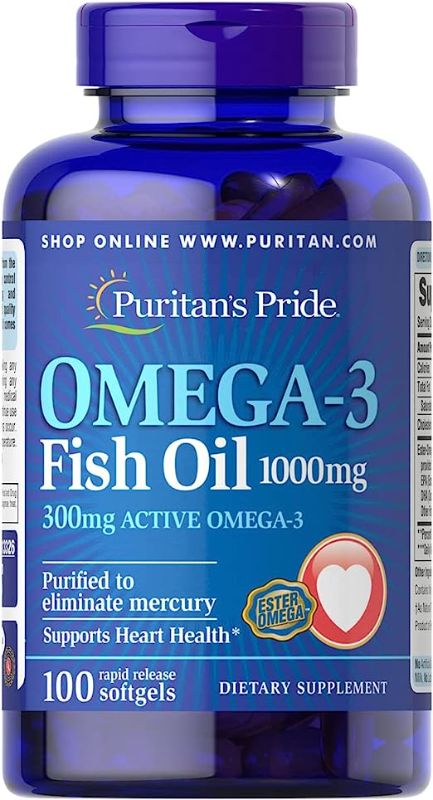 Photo 1 of **EXPIRES 10/24**  Puritan's Pride Omega-3 Fish Oil 1000 Mg, 100 Count
SET OF 2