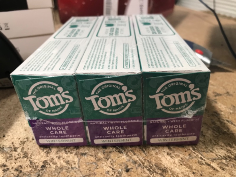 Photo 2 of **EXPIRES 11/2024** Tom's of Maine Whole Care Natural Toothpaste with Fluoride, Wintermint, 4 oz. 3-Pack (Packaging May Vary)
