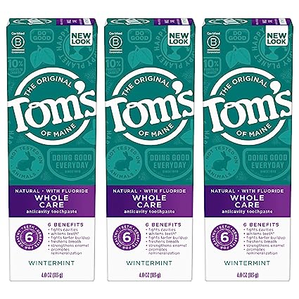 Photo 1 of **EXPIRES 11/2024** Tom's of Maine Whole Care Natural Toothpaste with Fluoride, Wintermint, 4 oz. 3-Pack (Packaging May Vary)
