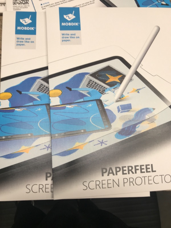 Photo 1 of MOBDIK [3+2PACK] Paperfeel Screen Protector Compatible with iPad Pro 12.9 (2022 & 2021 & 2020, 6th & 5th & 4th Generation) with Camera Lens Protector, Anti-Glare, Matte Film for Writing, Compatible with Apple Pencil - Camera Lens Protector Black