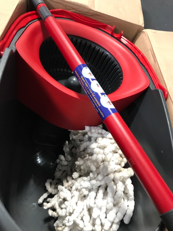 Photo 2 of **SEE NOTES**
O-Cedar EasyWring Microfiber Spin Mop, Bucket Floor Cleaning System, Red, Gray Spin Mop & Bucket