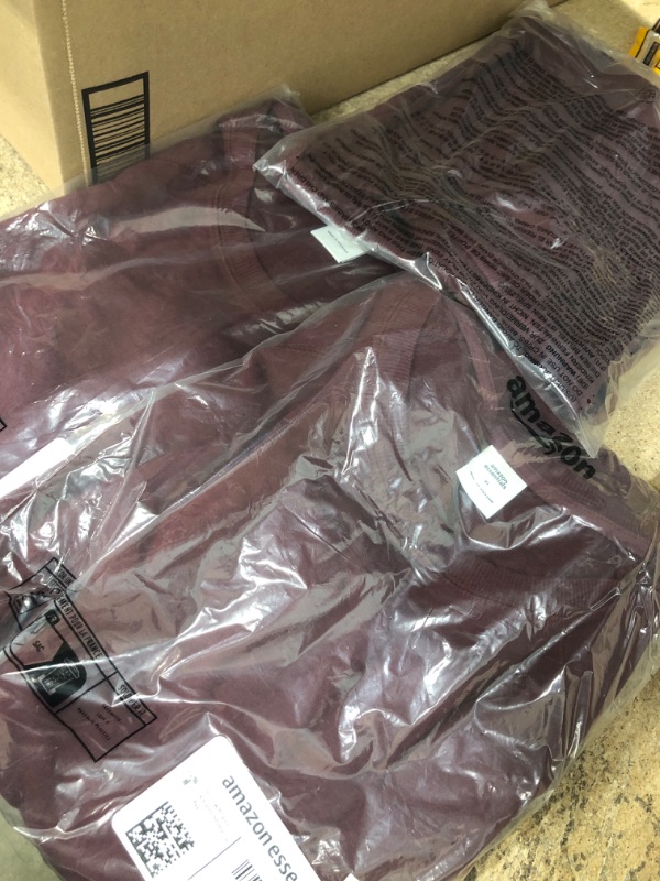 Photo 2 of **BUNDLE OF 3**  Amazon Essentials Women's Studio Terry Long-Sleeve Cross-Front Sweatshirt X-Large Dark Burgundy