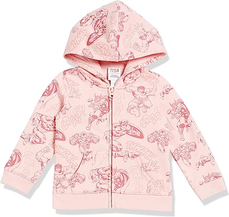 Photo 1 of Amazon Essentials Disney | Marvel | Star Wars | Princess Girls and Toddlers' Fleece Zip-Up Hoodie Sweatshirts
