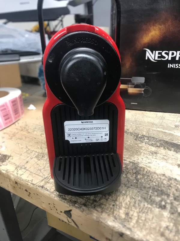 Photo 2 of *SEE NOTES* Nespresso Inissia Espresso Maker,24 ounces Red (Discontinued Model) Nespresso Red