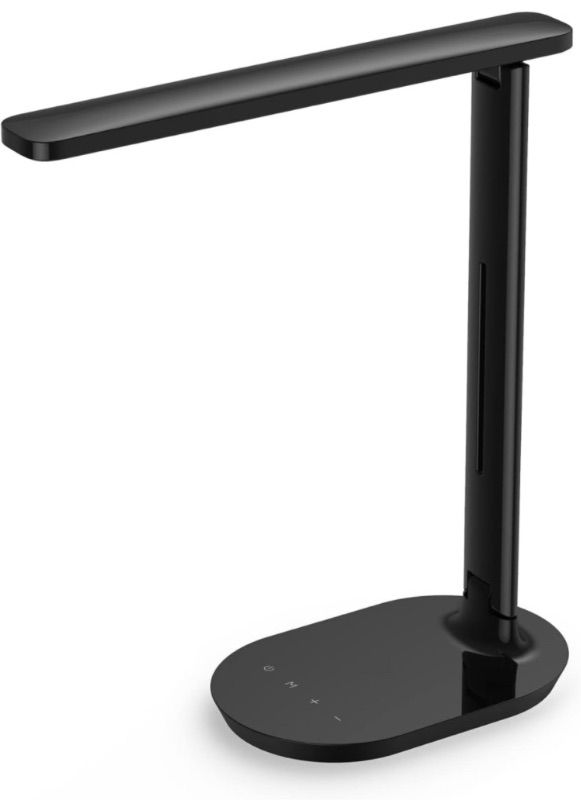 Photo 1 of LED Desk Lamp, Eye-Caring Table Lamp with USB Charging Port, Touch Control 5 Lighting Modes, Dimmable Office Lamp, 12W (Black