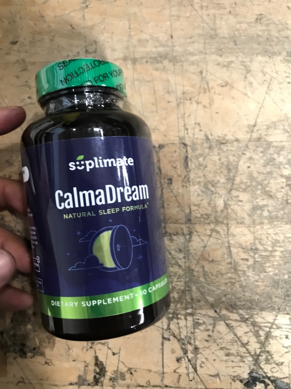 Photo 2 of best by 12/2023 Calmadream Natural Sleep Aid for Adults Extra Strength, Premium Herbal Sleep Supplement with Melatonin, Magnesium, Ashwagandha, Valerian Root, GABA, 5HTP, 60 Vegan Capsules