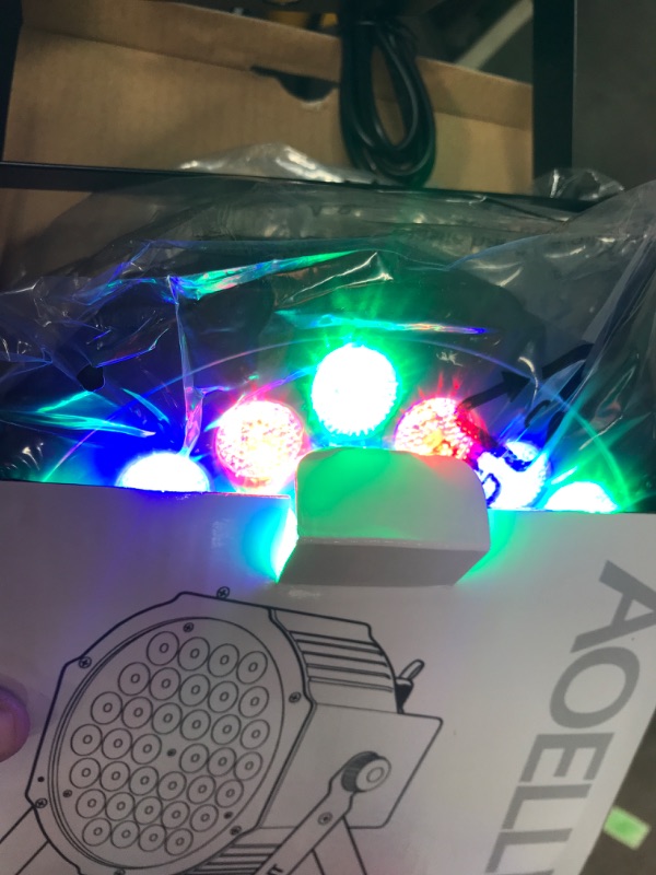 Photo 2 of 36 LED Stage Lights, AOELLIT RGB Sound Activated DJ Par Lights Compatible with DMX-512 & Remote Uplights for Events Wedding Party - 2Pack