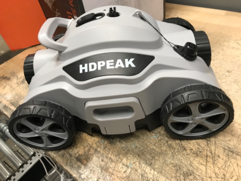 Photo 2 of * not functional * sold for parts or repair *
Cordless Robotic Pool Cleaner, HDPEAK Pool Vacuum Lasts 110 Mins, Auto-Parking, Rechargeable, 