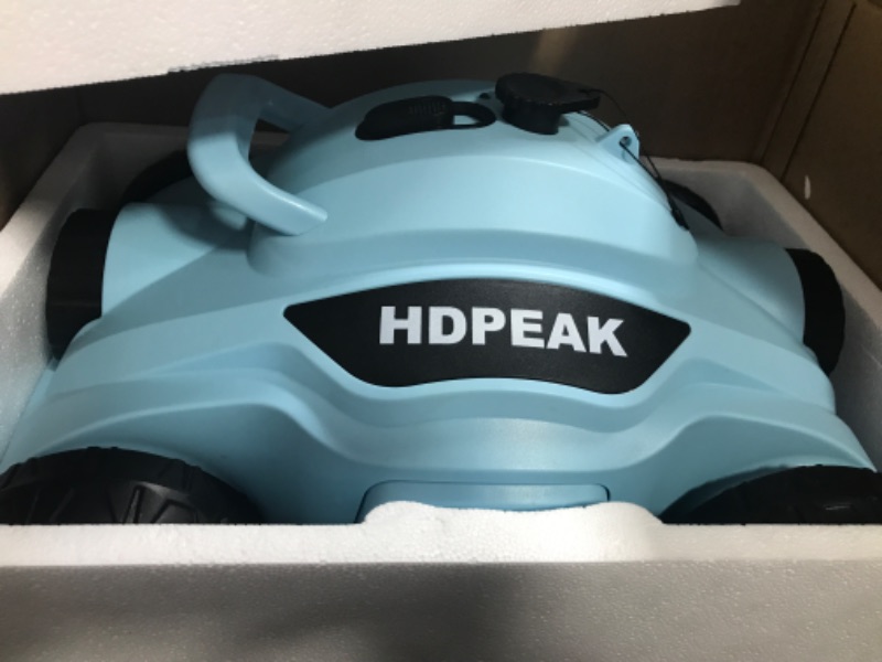Photo 1 of (PARTS ONLY)Cordless Robotic Pool Cleaner, HDPEAK Pool Vacuum Lasts 110 Mins, Auto-Parking, Rechargeable, Automatic Cordless Pool Vacuum Ideal for Above/In-Ground Pools Up to 50 feet, Blue