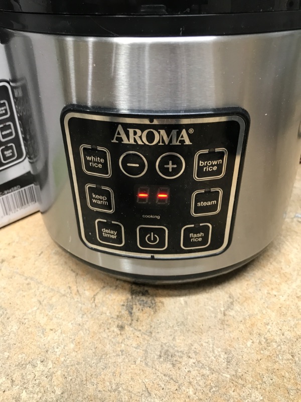 Photo 2 of Aroma Housewares ARC-914SBD Digital Cool-Touch Rice Grain Cooker and Food Steamer, Stainless, Silver, 4-Cup (Uncooked) / 8-Cup (Cooked) Basic