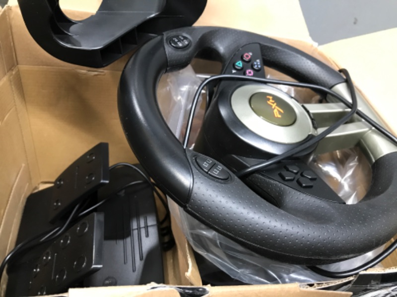 Photo 2 of PXN Xbox Steering Wheel V3II 180° Gaming Racing Wheel Driving Wheel, with Linear Pedals and Racing Paddles for Xbox Series X|S, PC, PS4, Xbox One, Switch - Black Black Gaming Wheel