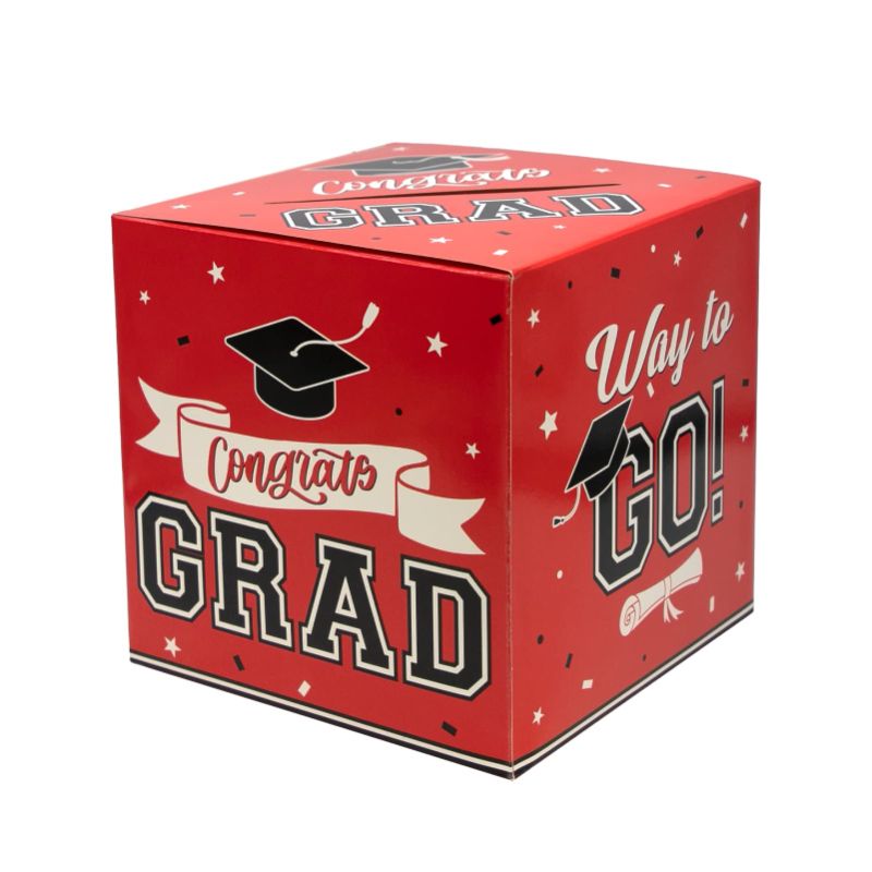 Photo 1 of (BUNDLE OF TWO) DAZONGE Graduation Party Decorations 2023 Red - Graduation Card Box Holder - Graduation Box Graduation Gift for 2023 Graduation Decorations