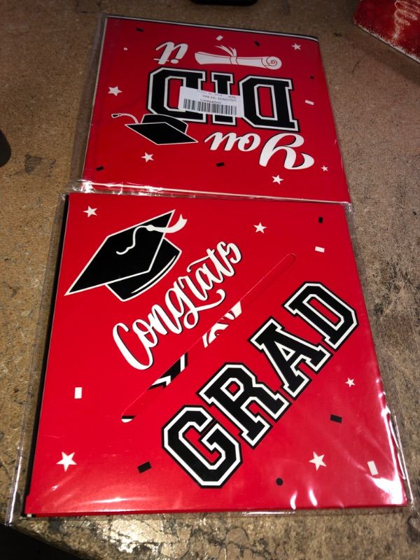 Photo 2 of (BUNDLE OF TWO) DAZONGE Graduation Party Decorations 2023 Red - Graduation Card Box Holder - Graduation Box Graduation Gift for 2023 Graduation Decorations