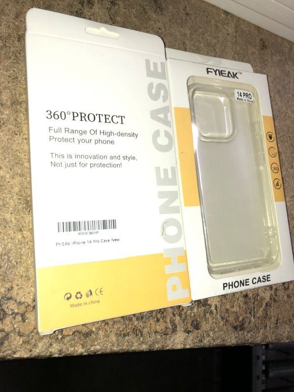 Photo 2 of (BUNDLE OF TWO) FYIEAK Clear iPhone 14 Pro max Clear Case,iPhone 14 Clear Case,Crystal Clear Shockproof Protective for iPhone 6.1 inch/ 6.7 inch?Slim Thin iPhone pro max Cover (iPhone 14 Pro Case)