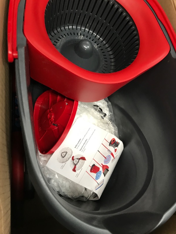 Photo 2 of **SEE NOTES**
O-Cedar EasyWring Microfiber Spin Mop, Bucket Floor Cleaning System, Red, Gray Spin Mop & Bucket