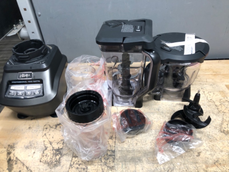 Photo 2 of ****PARTS ONLY****Ninja BL770 Mega Kitchen System, 1500W, 4 Functions for Smoothies, Processing, Dough, Drinks & More, with 72-oz.* Blender Pitcher, 64-oz. Processor Bowl, (2) 16-oz. To-Go Cups & (2) Lids, Black BL770 Black