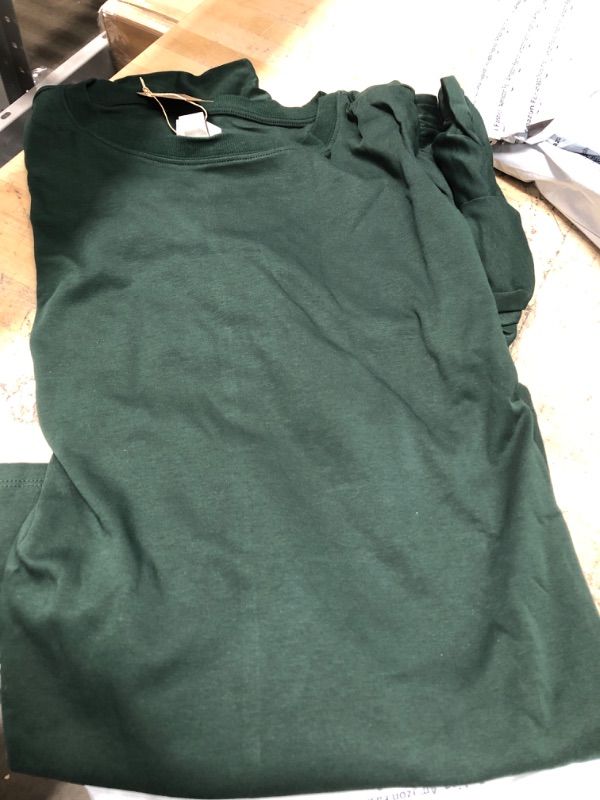 Photo 2 of Amazon Aware Women's Organic Cotton Jersey Puff Sleeve Crewneck Top (Available in Plus Size) 6X Dark Green