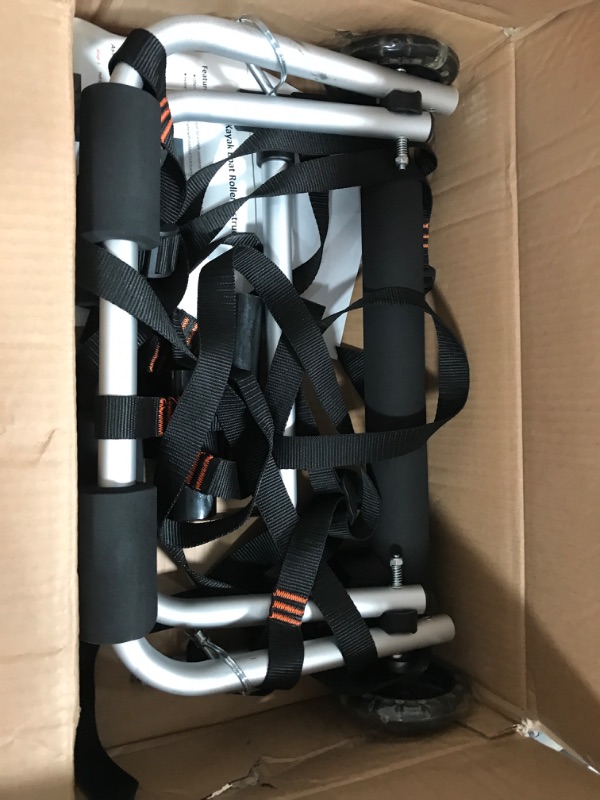 Photo 1 of HUIMENG Kayak Roller - Load Assist Prevent Sideslip with Adjustable Tightness and Angle Boat for Mounting Kayaks Canoes to Car TopsCrossbarsRoof Racks or Roof Pads,Load 220lbs, silver