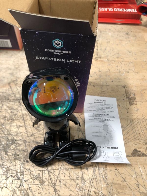 Photo 2 of 
Cosmosphere StarVision 2.0 Sunset Lamp Projector - 7 Cosmic Colors Sunset Light, Touch Control Sunset Projection Lamp, Adjustable 360°, USB Rechargeable..