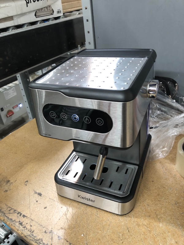 Photo 1 of Kwister Espresso Machine 20 Bar Espresso Coffee Maker Cappuccino Machine with Milk Frother, Coffee Machine with Digital Touch Panel, 50 OZ Removable Water Tank, Stainless Steel

