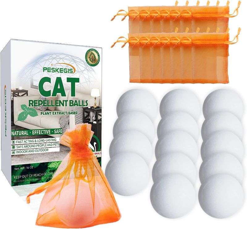 Photo 1 of 15 PCS Cat Repellent Indoor Keep Cats Out of Potted Plants and Furniture, Natural Ingredients Cat Deterrent Indoor Safe for Kids and Pets, Effective Cat Plant Deterrent Balls for Indoor Plants
