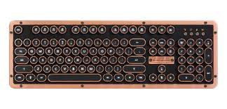 Photo 1 of Azio Retro Classic Bluetooth 5.0 (Artisan) - Wireless/USB Wired Vintage Backlit Leather Mechanical Keyboard for PC/Mac (MK-RETRO-L-03B-US) & Retro Classic Palm Rest Artisan Retro Classic Bluetooth Keyboard 