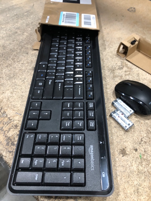 Photo 2 of Amazon Basics Wireless Computer Keyboard and Mouse Combo - Quiet and Compact - US Layout (QWERTY)