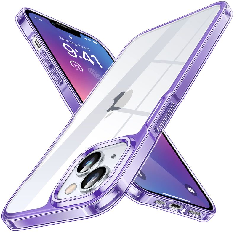 Photo 1 of *NEW, SEALED*Simtect Ultra Clear Designed for iPhone 14 Case/iPhone 13 Case, [Non-Yellowing] [10 FT Military Drop Protection] Slim Fit Yet Protective Shockproof Bumper with Airbag iPhone 14/13 Case 6.1‘’ - Purple Clear Purple iPhone 13/iPhone 14