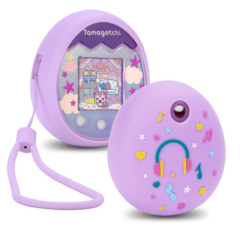 Photo 1 of 2 PACK MGZNMTY Silicone Cover Case Compatible with Tamagotchi Pix Virtual Pet Machine with Hand Strap (Purple)