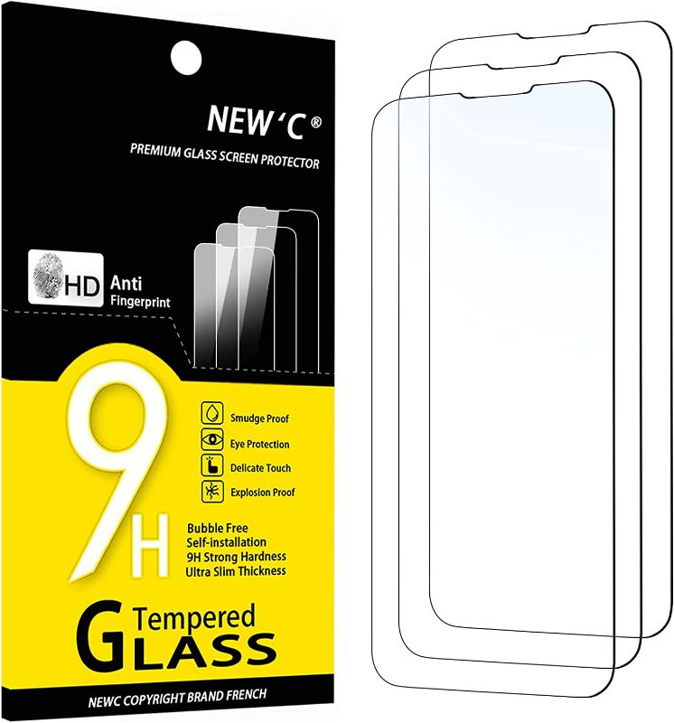 Photo 1 of 4PC Designed for iPhone 14, 13, 13 Pro (6,1") Screen Protector Tempered Glass, Case Friendly Ultra Resistant (12PK total)
