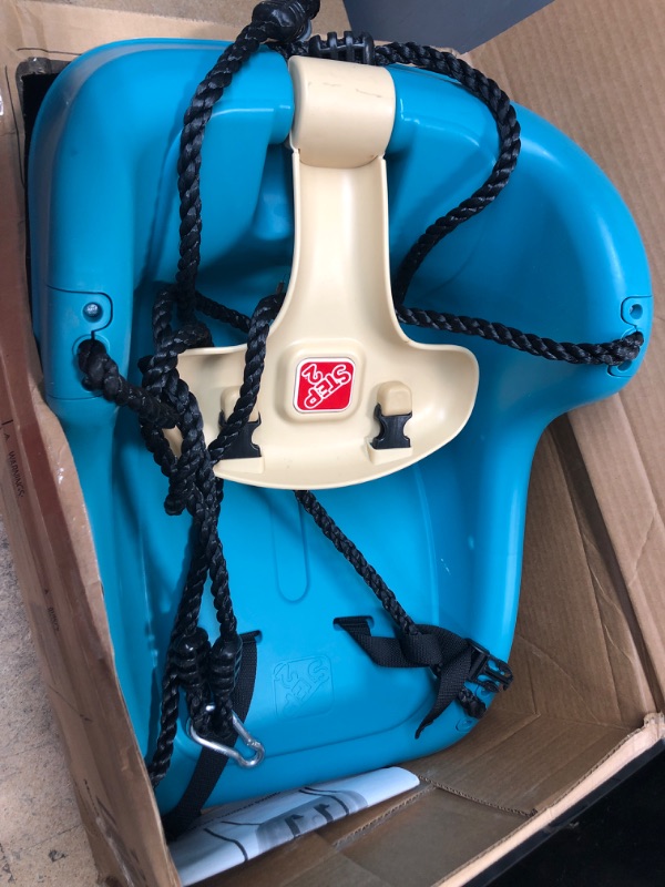 Photo 2 of (minor damage)Step2 Teal Toddler Swing with T-Bar for Child Security with Weather-Resistant Ropes