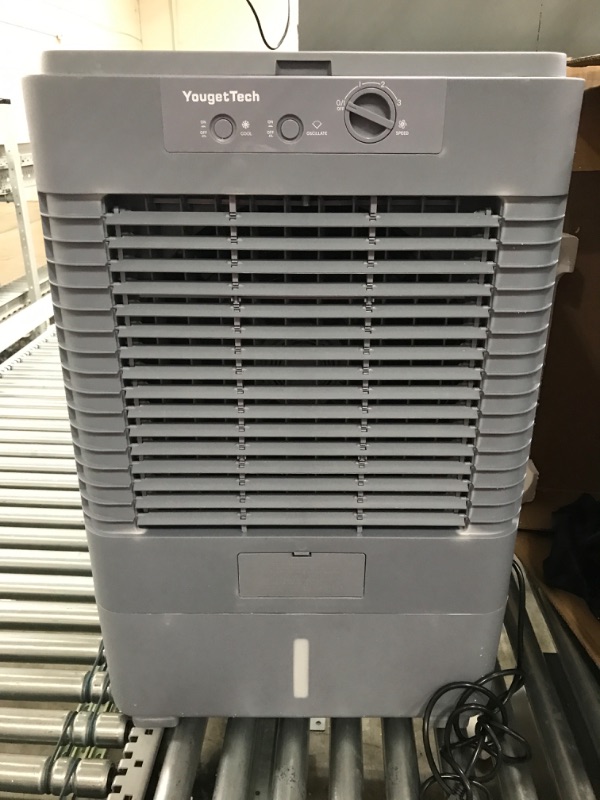 Photo 3 of ***TETSED/ POWERS ON**YougetTech 3000CFM 30L Evaporative Air Cooler 37", 8 Gal Tank, 90°Oscillation, 160W 3 Speeds Swamp Air Cooler, Industrial Strength Swamp Air Cooler for Outdoor Commercial, Top Toolbox, Comes with Dust Bag.