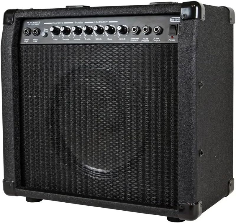 Photo 1 of **TESTED/ POWERS ON**Monoprice 1x10 Guitar Combo Amplifier - Black, 40-Watt, Spring Reverb, 10-Inch 4-Ohm Speaker, High & Low Inputs, Headphone Output - Stage Right Series
