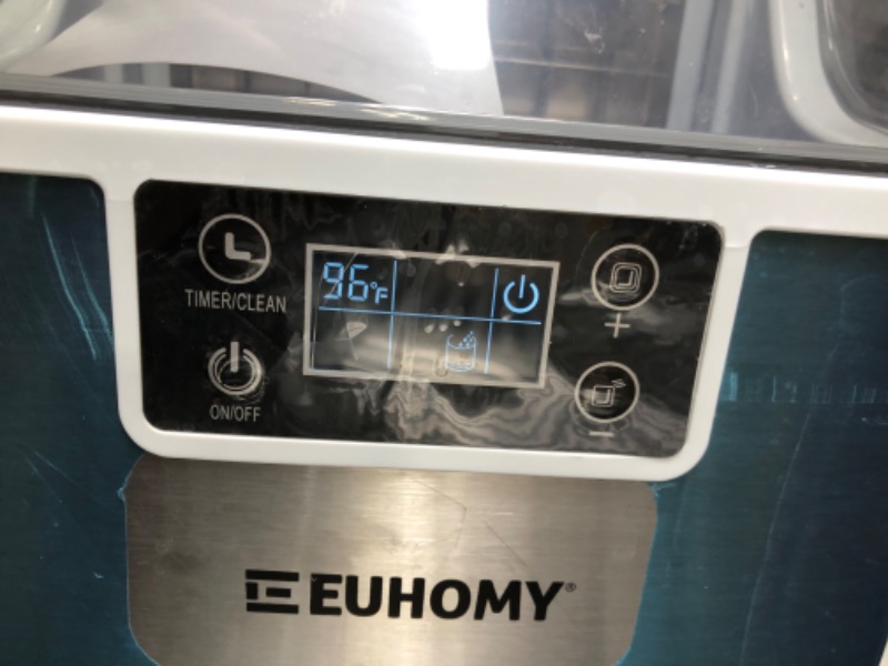 Photo 4 of EUHOMY Ice Maker Machine Countertop, 2 Ways to Add Water,45Lbs/Day 24 Pcs Ready in 13 Mins, Self-Cleaning Portable Compact Ice Cube Maker with Ice Scoop & Basket, Perfect for Home/Kitchen/Office/Bar
