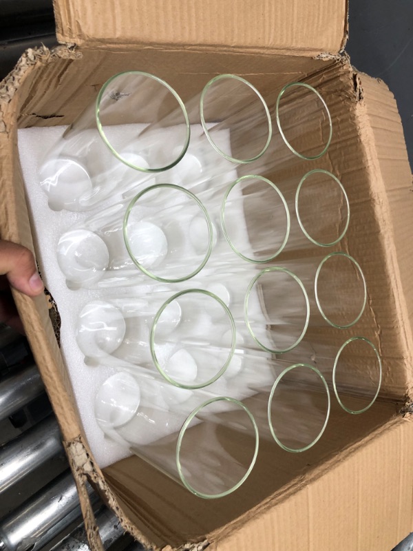 Photo 2 of 12 Pack Glass Clear Cylinder Vases Tall Floating Candle Holders Centerpiece Table Vases for Home Wedding Decorations Formal Dinners (10 x 3.35 Inch) 8 x 3.35 Inch