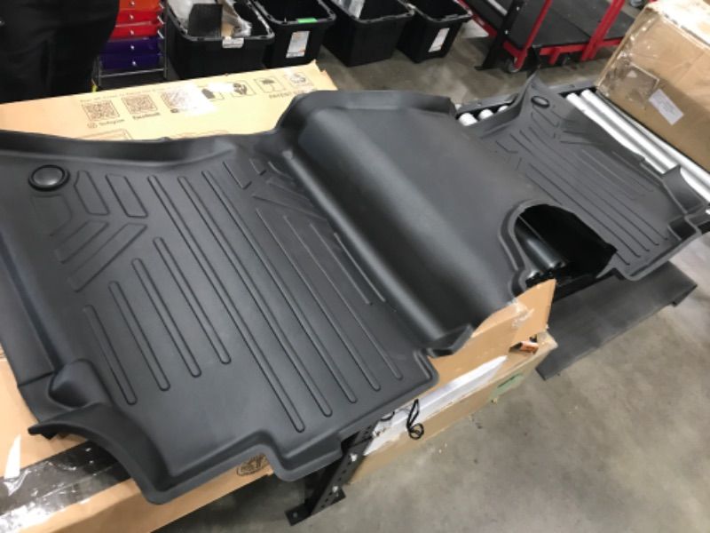 Photo 2 of MAXLINER Custom Fit Floor Mats 3 Rows and Cargo Liner Behind 3rd Row Black Compatible with 2007-2014 Suburban / Yukon XL