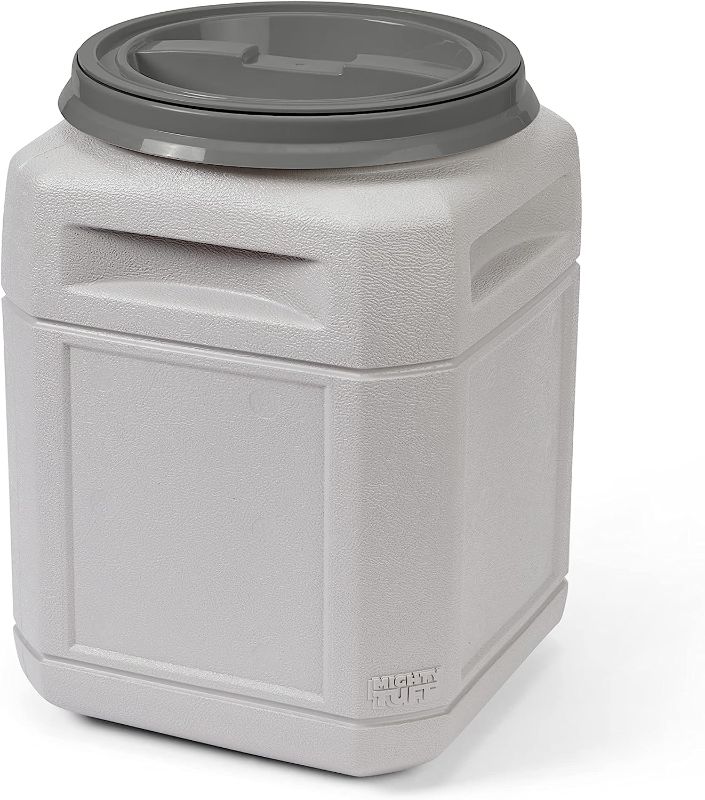 Photo 1 of 
Mighty Tuff 10 Gallon/up to 40 Pound Pet Food Storage Container with 1 Cup Measurement Scoop, Airtight Lid and Built-In Handles for Easy Transport, Made for.