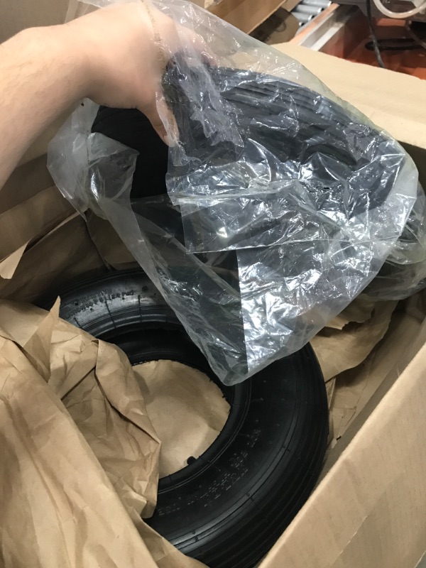 Photo 2 of (2-Set) AR-PRO 4.80/4.00-8" Tire and Inner Tube Set - Universal Replacement Tires and Inner Tubes with 15.5" Outer Tire Diameter and 4.80" Tire Width - Fits on Dollies, Trolleys, Wagons, and More