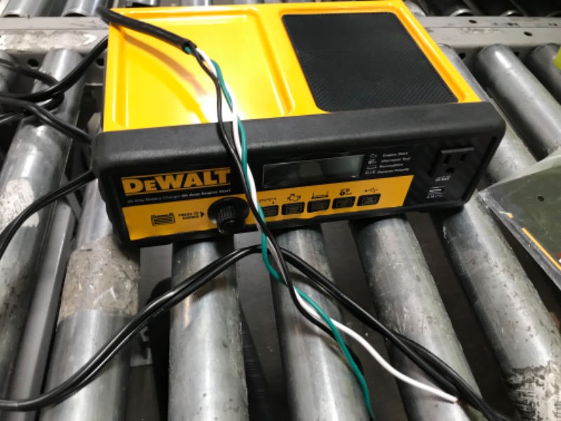 Photo 6 of **SEE COMMENTS!! DEWALT DXAEC801B 30 Amp Bench Battery Charger: 80 Amp Engine Start, 2 Amp Maintainer, 120V AC Outlet, 3.1A USB Port, Battery Clamps Single Battery Charger