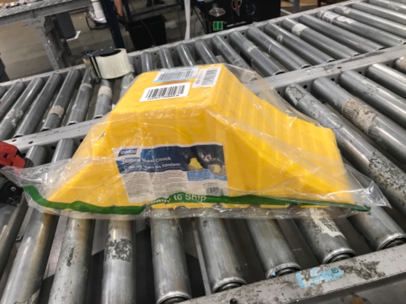 Photo 2 of Camco 44435 Tandem Wheel Chock , Yellow 1 Pack Tandem Wheel Chock