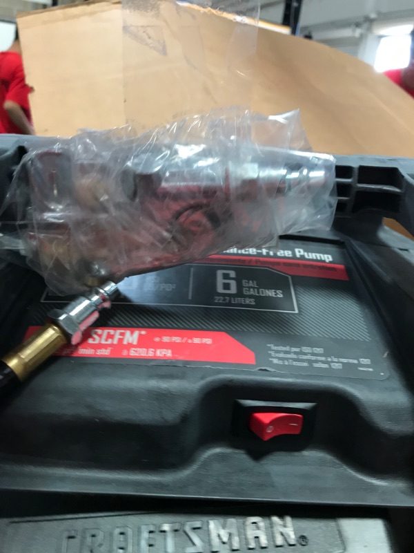 Photo 6 of (PARTS ONLY) CRAFTSMAN Air Compressor, 6 Gallon, Pancake, Oil-Free with 13 Piece Accessory Kit (CMEC6150K)
