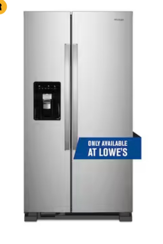 Photo 1 of Whirlpool 24.6-cu ft Side-by-Side Refrigerator with Ice Maker (Fingerprint Resistant Stainless Steel)