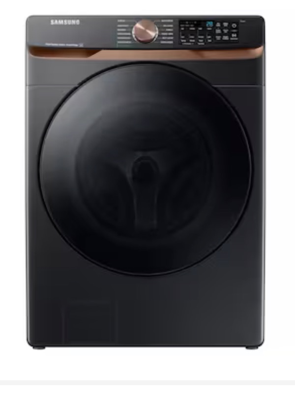 Photo 1 of Samsung 5-cu ft High Efficiency Stackable Steam Cycle Smart Front-Load Washer (Brushed Black) 