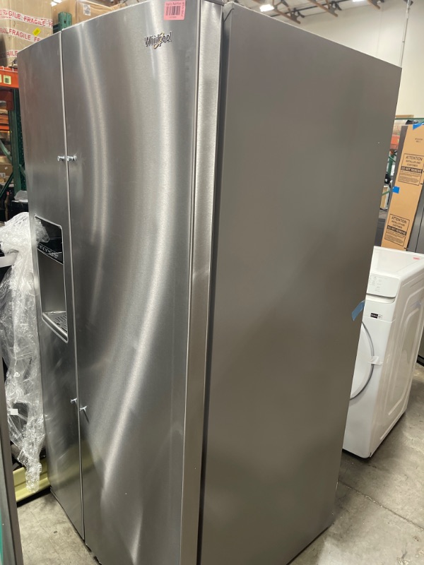 Photo 2 of Whirlpool 28.4-cu ft Side-by-Side Refrigerator with Ice Maker (Fingerprint Resistant Stainless Steel)