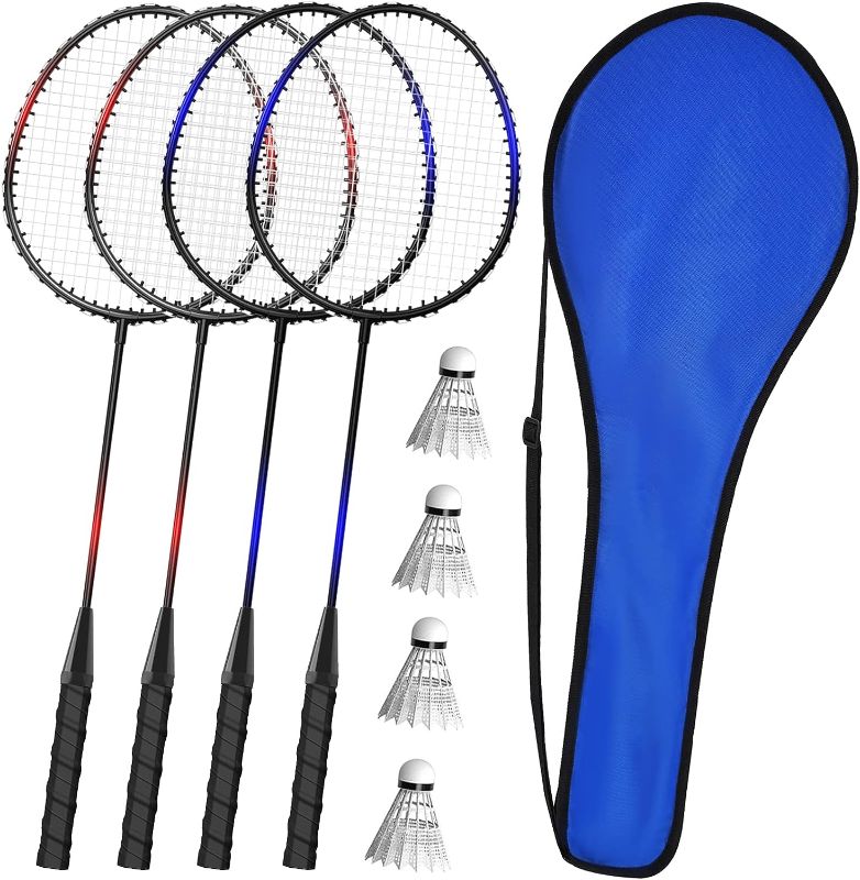 Photo 1 of KH 2-4 Player Badminton Rackets Set,Lightweight & Sturdy,Beach Backyard Game,Indoor Outdoor Sports,Racquets,Shuttlecocks & Carry Bag Included
