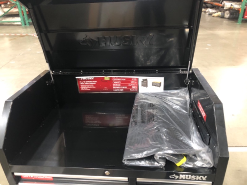 Photo 5 of ***MISSING BOX 1 OF 2!! 41 in. W x 24.5 in D Standard Duty 16-Drawer Combination Rolling Tool Chest and Top Tool Cabinet Set in Gloss Black

