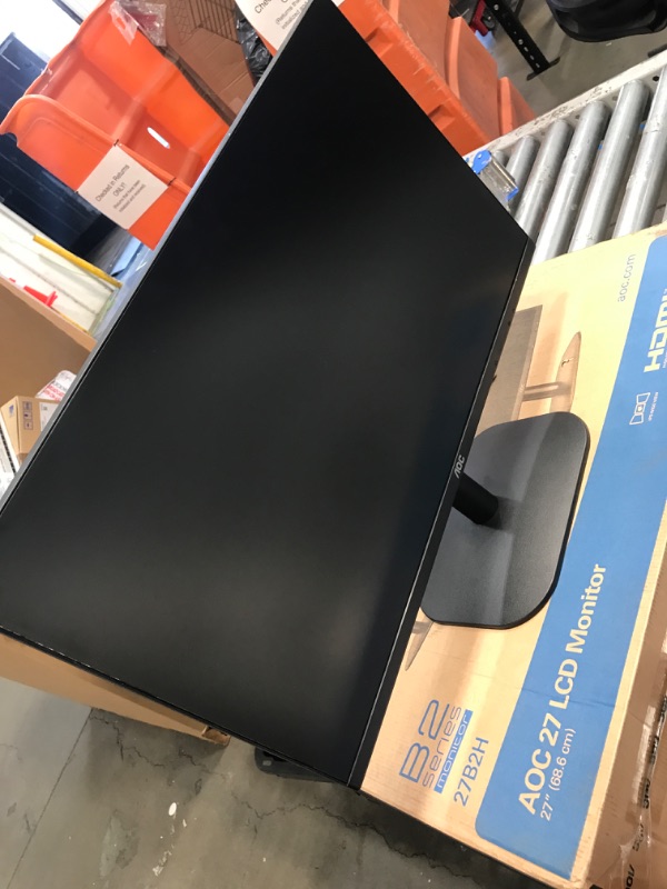 Photo 2 of **READ NOTES** AOC 27B2H 27" Full HD IPS Monitor, 3-Sided Frameless & Ultra Slim Design, HDMI and VGA inputs, Lowblue Mode, VESA compatible,Black 27" FHD with VESA mounting
