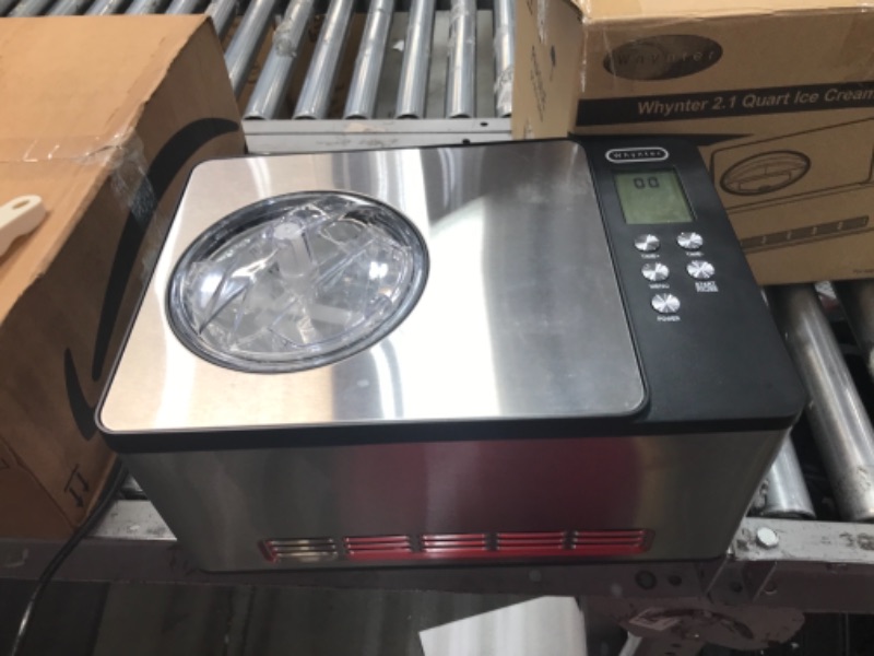 Photo 2 of ** item used ** not functional ** sold for parts or repair **
Whynter ICM-200LS 2-Quart Stainless Steel Automatic Ice Cream Maker 